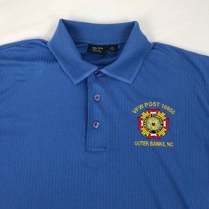 VINTAGE MENS POLO VFW POST 10950 OUTER BANKS NC SIZE M MADE IN USA